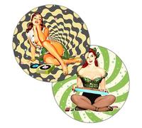 Tappetino doppio stile 60 Pin Up Girl per giradischi, morbido feltro di alta qualità, per coppia | Northern Soul Mod, prodotto a Berlino da Concrete Schoolyard