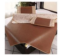 Tappetino Dormire Estivo da Letto in Rattan, Materasso Raffreddamento Pastiglie Fredde Pieghevole,Stuoia di Bambù con Federa,Paglia Traspirante Coprimaterasso,Uso su Entrambi i Lati,per Casa,Naturale