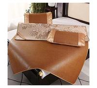 Tappetino Dormire Estivo da Letto in Rattan, Materasso Raffreddamento Pastiglie Fredde Pieghevole,Stuoia di Bambù con Federa,Paglia Traspirante Coprimaterasso,Uso su Entrambi i Lati,per Casa,Naturale