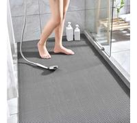 Tappetino Drenaggio Antiscivolo Per Esterni,Tappetino Antiscivolo Impermeabile Spesso 4,5 mm,Tappeto In Gomma Cava A Rete Grande,Tappeto A Forma Di S Per Area Umida Della Piscina-Grigio-60*90cm