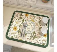Tappetino drenante antiscivolo con microfibra super assorbente e base in gomma, isolato e resistente al calore per proteggere i banconi quando si asciugano piatti e utensili da cucina (L)