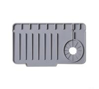 Tappetino drenante integrato per lavello in silicone resistente per ridurre gli spruzzi e la direzione dell'acqua, 27 x 15 cm, compatibile con più tipi di lavelli (grigio)