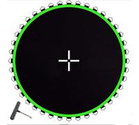 Tappetino elastico di ricambio per trampolino, resistente, nero, con 64 anelli a V, per divertimento sicuro e prestazioni migliorate