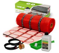 Tappetino elettrico per riscaldamento a pavimento, 12 m², larghezza 50 cm, funzionamento 230 V, set con 2 tubi corrugati, riscaldamento a pavimento, termostato opzionale