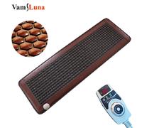 Tappetino elettrico per terapia del calore a infrarossi Materasso per massaggio in pietra di germanio di giada riscaldata Letto in giada naturale Temporizzatore e temperatura regolabili