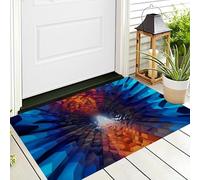 Tappetino Entrata Arancione Blu Tunnel Tridimensionale Zerbino Geometria Astratta Zerbini Di Benvenuto Per Cucina Interno Terrazzo Posteriori Esterno Porte Anteriori La Casa,70X100Cm