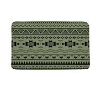 Tappetino Entrata Aztec Black Green Southwestern Native American Boho Navajo Tappetino Di Benvenuto Assorbente Antibatterico Tappeto Ingresso Per Posteriori Corridoio 40X60Cm
