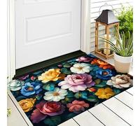 Tappetino Entrata Colore Rose In Fiore Zerbino Piante Per Pittura A Olio Zerbini Di Benvenuto Per Cucina Interno Terrazzo Posteriori Esterno Porte Anteriori La Casa,80X120Cm