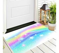 Tappetino Entrata Colori Dell'Arcobaleno Colori Lampeggianti Zerbino Carino Kawaii Zerbini Di Benvenuto Per Cucina Interno Terrazzo Posteriori Esterno Porte Anteriori La Casa,50X80Cm