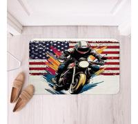 Tappetino Entrata Dirt Bike American Flag Assorbente Tappetino Di Benvenuto Antiscivolo Tappeto Per Interno La Casa Esterno 40X60Cm