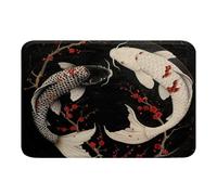 Tappetino Entrata Ying Yang Koi Fish Flanella Zerbino Per Esterni Facile Da Pulire Tappeto Per Posteriori Ingresso La Casa 40X60Cm