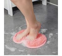 Tappetino esfoliante per piedi da doccia, da bagno, con ventosa, per uomini e donne (rosa, confezione da 1)