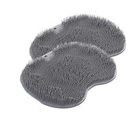 Tappetino esfoliante per piedi da doccia, da bagno, per la schiena e i piedi, con ventosa, per uomini e donne (grigio, 2 pezzi)