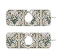 Tappetino essiccante in pietra per lavello da cucina, riutilizzabile e decorato, da appendere, confezione da 2 tappetini di scarico per lavello da cucina, paraspruzzi e protezioni 50 cm, Lily Of