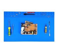 Tappetino extra large in silicone per saldatura, 60 x 35 cm, resistente al calore, 500 °C, antiscivolo, per riparazioni BGA e pistole, elettronica, telefono, riparazione laptop (blu)