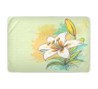 Tappetino extra large riutilizzabile per imparare a fare pipì, resistente all'acqua, per bambini, 132 x 86 cm, giglio pasquale, buona Pasqua