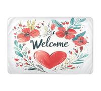Tappetino extra large riutilizzabile per imparare a usare il vasino, impermeabile, lavabile, lavabile in lavatrice, per bambini, 132 x 86,4 cm, San Valentino, fiori, amore, cuore, petali di benvenuto