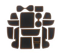 Tappetino Fessura Cancello Tappetino Antiscivolo Scanalature Porta Tappetini Antiscivolo Tappetini Gomma Accessori Interni Auto Per VEZEL HR-V 2021-2022 Inserto portabicchieri(RHD-Orange)