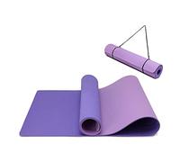 Tappetino Fitness, Tappetini Yoga Antiscivolo in Ecologico TPE, Tappeto Pilates Ginnastica Palestra con Linea di Posizione e Cinturino Yoga Mat 183 * 61 * 0.6 cm (Viola - Viola Chiaro)