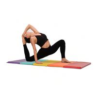 Tappetino Fitness/Yoga per Palestra e Casa, con 5 Pannelli Colorati e Pieghevoli, Imbottitura in EPE, 195x76x3 cm Description:Chi non vorrebbe allenarsi con un materassino color arcobaleno? HOMCOM ha