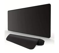 Tappetino for mouse da gioco nero con bordi cuciti - Base in gomma spessa, tappetino estensibile antiscivolo professionale, for ufficio e gioco(300X800X2MM)