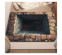 Tappetino for trucco ottico con foro 3D - Zerbino visivo antiscivolo for patio d'ingresso della camera da letto del soggiorno(Schwarz,80x120cm/31x47in)