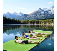 Tappetino galleggiante, tappetino per gigli, con rullo, rimbalzante e resistente agli strappi, 3 strati di schiuma XPE, per piscina, lago, oceano, verde, 3,5 m x 1,8 m x 3,3 cm