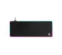 TAPPETINO GAMING GEMBIRD MP-GAMELED-L - Mouse Pad XXL in Tessuto Microfibra, Superficie Antiscivolo, Bordi LED RGB multicolore, 10 modalità di illuminazione, superficie in tessuto microfibra resistent