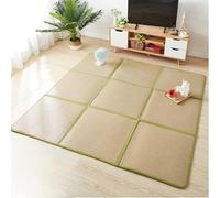 Tappetino giapponese tatami, in rattan naturale, antiscivolo, traspirante, 60 x 60 cm, con custodia, adatto per il soggiorno e il sonno