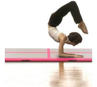 Tappetino Ginnastica Gonfiabile con Pompa 400x100x10cm PVC Rosa