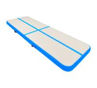 Tappetino Ginnastica Gonfiabile con Pompa 400x100x20 cm PVC Blu