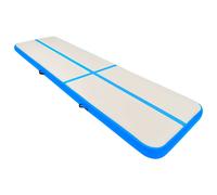 Tappetino Ginnastica Gonfiabile con Pompa 600x100x20cm PVC Blu