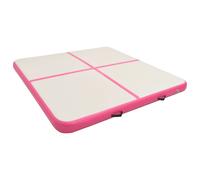 Tappetino Ginnastica Gonfiabile e Pompa 200x200x10 cm PVC Rosa
