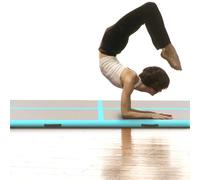 Tappetino Ginnastica Gonfiabile e Pompa 400x100x10 cm PVC Verde