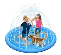 Tappetino Gioco d'Acqua, 170cm Antiscivolo Splash Pad per Bambini e Cani, Tappetino in PVC per Spruzzi per Giardino Estivi all’Aperto