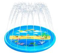 Tappetino Gioco d'Acqua Bambini, Tappetino a Spruzzo Gonfiabile per Bambini, 170 cm, Gioco Estivo per Giardino All'aperto, Pieghevole e Leggero (Blue Rainbow)