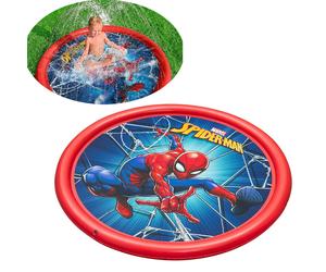 Tappetino Gioco D'Acqua per Bambini Splash Pad 165cm Piscina Spiderman giardino