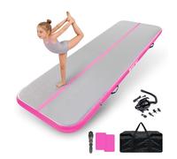 Tappetino gonfiabile Air Matte Tumble Track, 3 m/4 m/5 m, tappetino da ginnastica alto 10 cm, per casa, attività all'aperto, fitness, yoga, allenamento, cheerleading, sport acquatici (rosa 02, 300 x