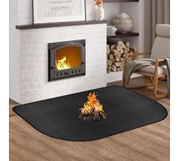 Tappetino ignifugo, 106 x 61 cm, resistente al calore, resistente al calore, per la protezione del pavimento da scintille, per barbecue, campeggio, camino, prato (nero)