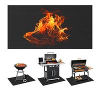 Tappetino ignifugo 182 x 100 cm, in fibra di vetro e silicone ignifugo per tavolo, tappetino resistente al calore per l'uso su una varietà di barbecue, camini e focolari in casa