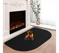 Tappetino ignifugo, 80 x 50 cm, resistente al fuoco, per camini, protezione del pavimento da scintille, colore nero