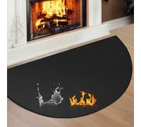 Tappetino ignifugo in fibra di vetro per camini, resistente al fuoco, per stufe a legna domestiche per interni ed esterni (1 mm x 102 cm x 50 cm, nero)