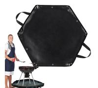 Tappetino ignifugo per braciere, tappetini per braciere per sotto il braciere, borsa pieghevole per legna da ardere, resistente al calore, esagonale, borsa per legna da ardere con gancio per barbecue