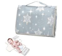 Tappetino impermeabile riutilizzabile con tasca in tessuto glitter finto argento stella fasciatoio fasciatoio con cuscino integrato cambiador de pa?ales para Bebes