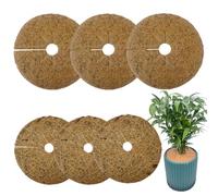 Tappetino in Fibra di Cocco, 6 Pezzi 15cm e 20cm Pacciamatura Cocco, Disco di Cocco Rotondo, Adatto per Piante da Giardino e Alberi per Proteggere Le Erbacce dal Gelo