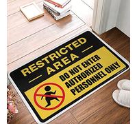 Tappetino in gomma per vasca da bagno con retro antiscivolo, con scritta "Strawberry Restricted Area", cartello "Do Not Enter", cartello con scritta "Authorized Personnel Only" (50 x 80 cm)