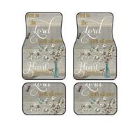 Tappetino in gomma premium da 4 pezzi con scritta Proverbi 3 5 Hummingbird Scripture per auto, SUV e camion, protezione per tutte le stagioni, universale, adatto a tutti i tipi di terreno