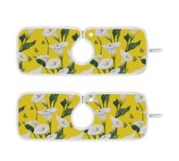 Tappetino in pietra da cucina per lavello da cucina, appendibile, confezione da 2 tappetini per asciugare il bagno, previene l'accumulo di umidità, 50 cm, motivo cartone animato, calle, fiore giallo