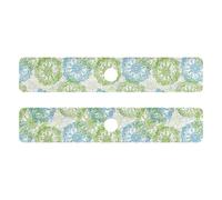 Tappetino in pietra diatomacea da cucina per lavello della cucina assorbente 2 pezzi tappetino per asciugatura per bagno lavello paraspruzzi e protezioni 76,2 x 13,7 cm -- motivo uncinetto verde blu