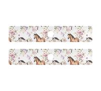 Tappetino in pietra diatomacea per lavello da cucina ad asciugatura rapida, 2 tappetini drenanti per lavello da cucina, paraspruzzi e protezioni 76,2 x 13,7 cm, motivo: cavallo dolce fiore bianco